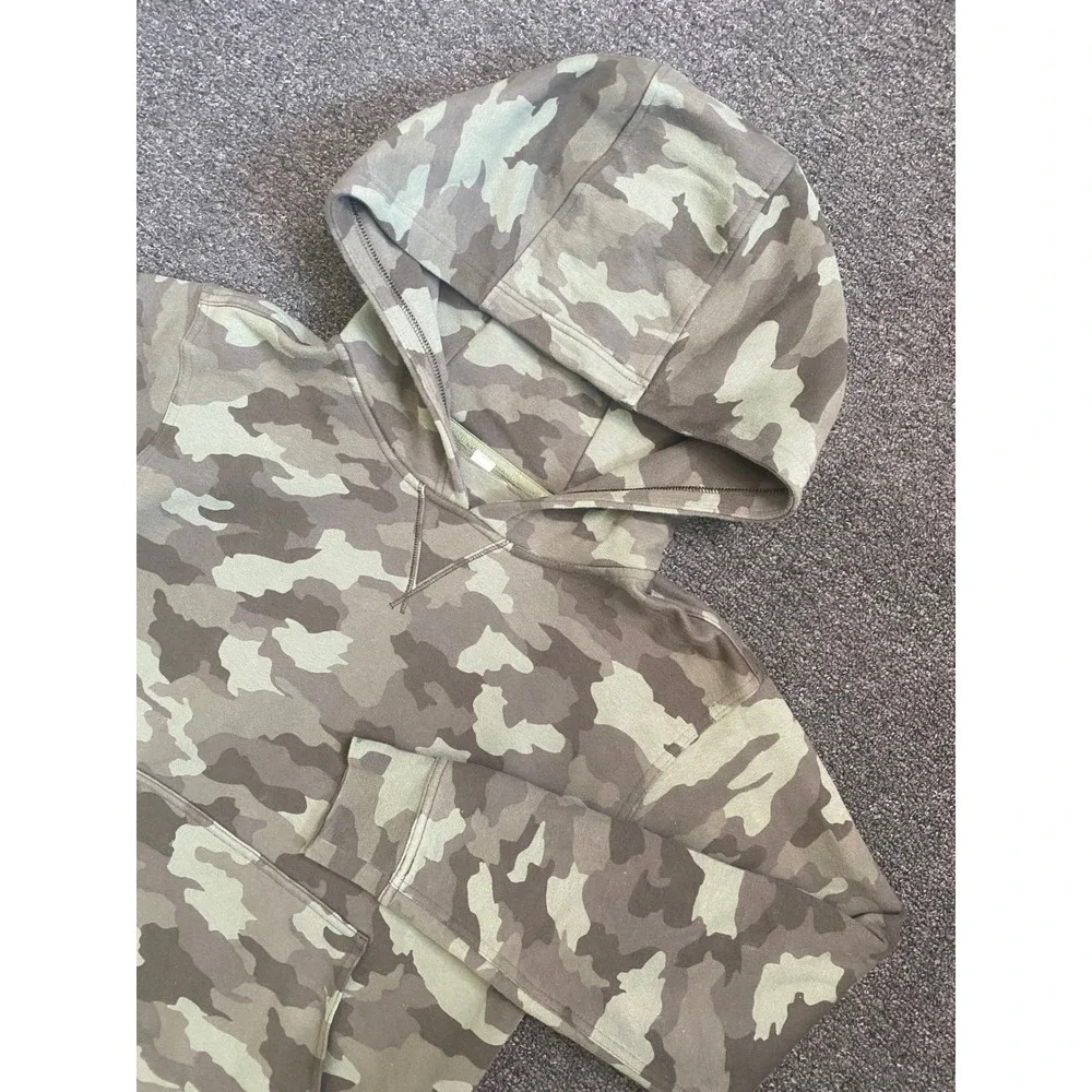 Lululemon‎ All Yours Hoodie Camouflage Green Womens 4 Pullover Fleece Athletic